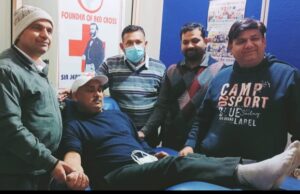 थैलीसीमिया ग्रस्त बच्चे को रक्त चढ़ाकर किया जीवन दिया जीवनदान