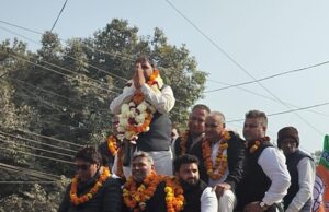 बीजेपी जिला अध्यक्ष तेवतिया का रोड शो विधायक दीपक मंगला के लिए चुनौती तो नहीं ?