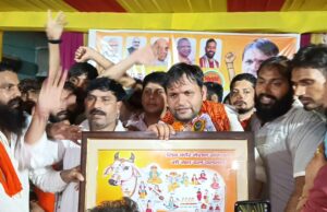 भाटिया कॉलोनी में गौ सेवकों ने किया भाजपा प्रत्याशी गौरव गौतम का जोरदार स्वागत